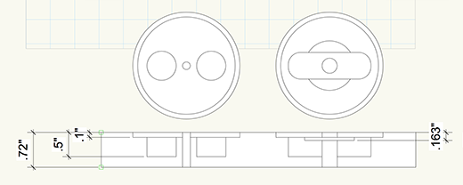 Design for the endcaps, with depths for the cnc router